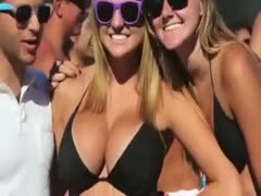 A pleasant day at the beach during the big tit competition including gorgeous hawt blond people
